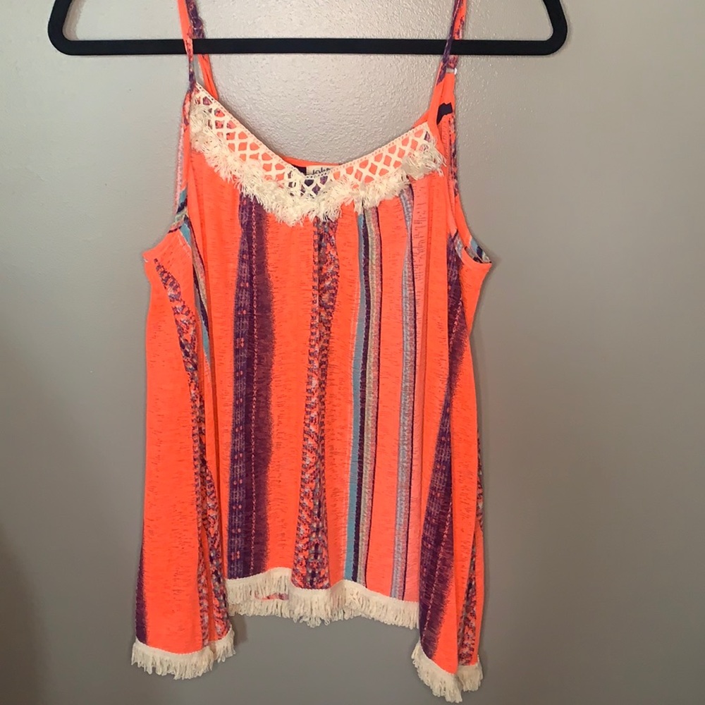 Neon Tribal Print Flowy Top Large